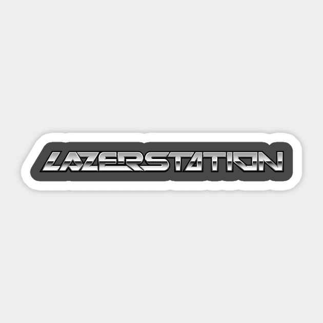 Old Lazer Station Logo in Chrome Sticker by Lazer Station